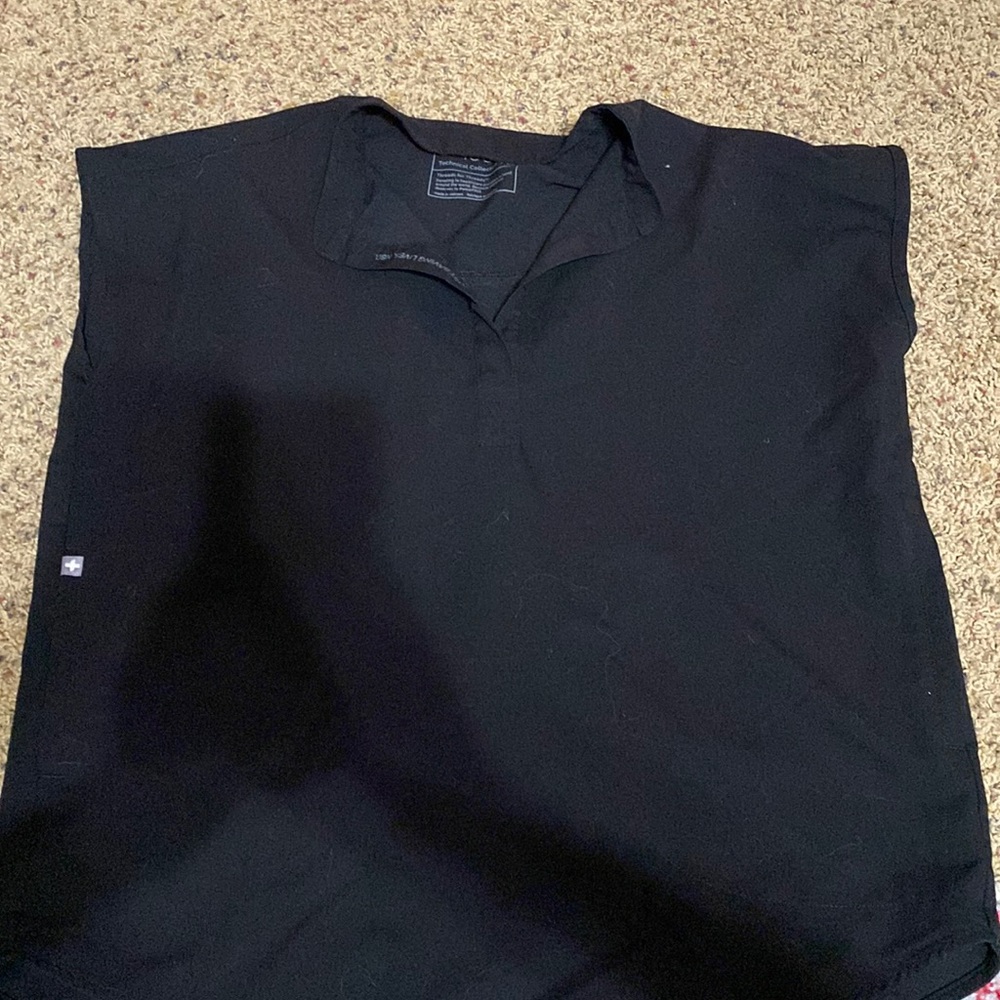 Black FIGS boxy scrub top